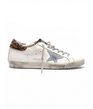 Кеды Golden Goose  'Superstar' with leopard print heel tab
